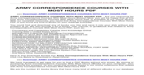 correspondence courses with the most hours.